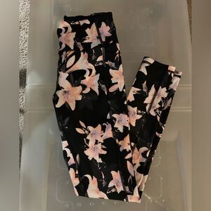 VS Floral Black and Pink HighWaist Leggings